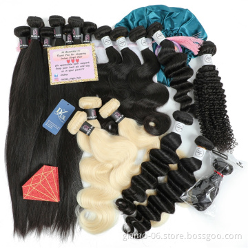 Free Sample Hair Bundles With Lace Closure Wholesale Brazilian Human Hair Extensions Weave 100% Unprocessed Raw Virgin Cuticle